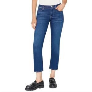 FRAME Le High Straight Crop Jeans in Stover Wash | High Rise Stretch Denim | 25